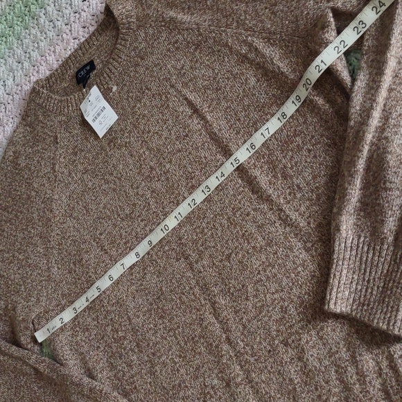 NWT J. Crew Factory Large Lambswool Blend Oatmeal Brown Crew Neck Sweater - Picture 6 of 10